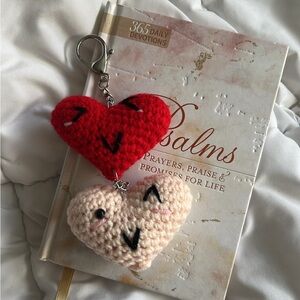 Valentine Handmade Heart Shaped Crochet Keychain Bag Charm